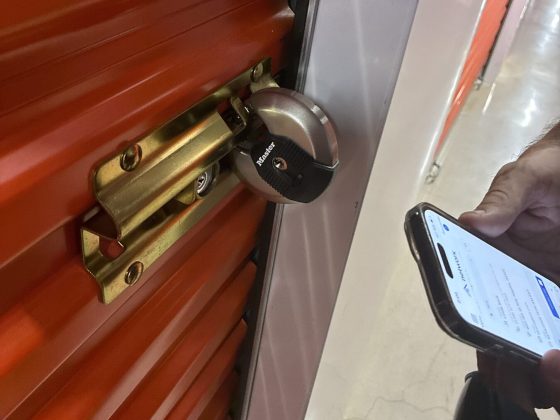 Storage unit lock opened during a lockout call