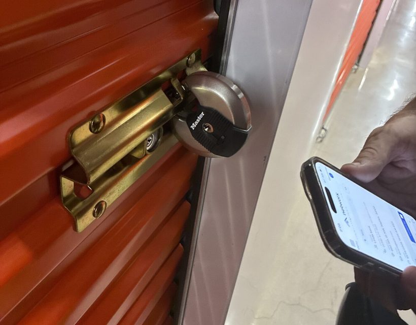 Storage unit lock opened during a lockout call