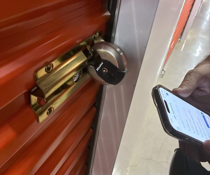Storage unit lock opened during a lockout call